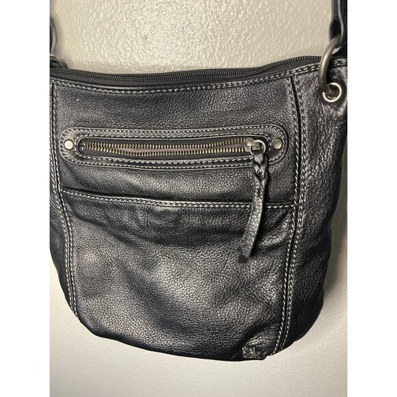 The Sak Black Soft Pebbled Leather Crossbody Purse Shoulder Bag - Picture 3 of 5